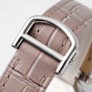 Cartier Cartier Pasha 30mm SS AF Factory 1:1 Best Edition White Textured Dial on Gray Leather Strap Jaq Quartz - Best Replica Watches Store For Sale!