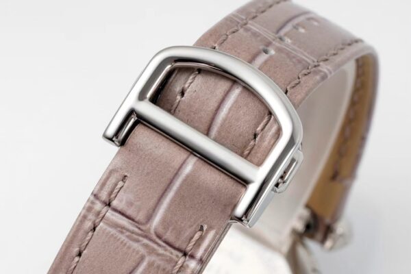 Cartier Cartier Pasha 30mm SS AF Factory 1:1 Best Edition White Textured Dial on Gray Leather Strap Jaq Quartz - Best Replica Watches Store For Sale!