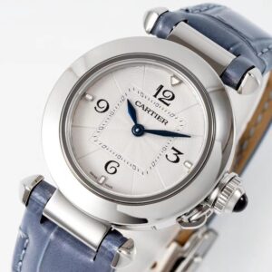 Cartier Pasha 30mm SS AF Factory 1:1 Best Edition Blue Leather Strap - Best Replica Watches Store For Sale!