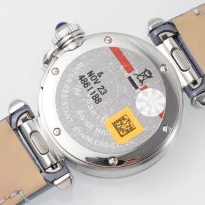 Cartier Pasha 30mm SS AF Factory 1:1 Best Edition Blue Leather Strap - Best Replica Watches Store For Sale!