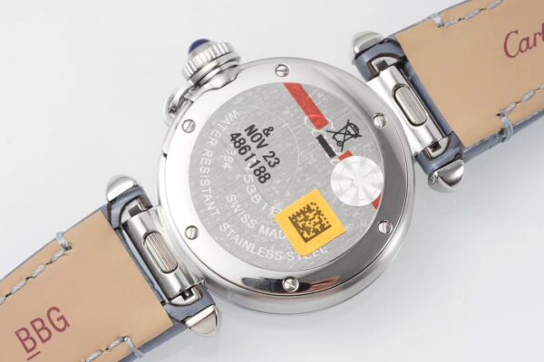 Cartier Pasha 30mm SS AF Factory 1:1 Best Edition Blue Leather Strap - Best Replica Watches Store For Sale!