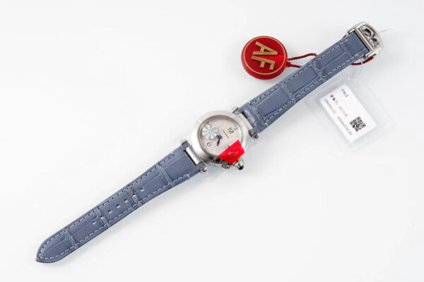 Cartier Pasha 30mm SS AF Factory 1:1 Best Edition Blue Leather Strap - Best Replica Watches Store For Sale!
