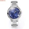 Cartier Ballon Bleu WSBB0061 40mm SS CH Factory 1:1 Best Edition Blue Texture Dial on SS Bracelet A2824 (Quick Release) - Best Replica Watches Store For Sale!
