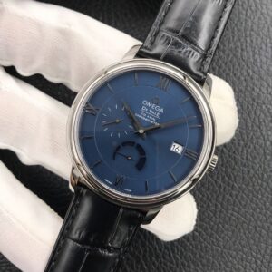 OMEGA De Ville Prestige Real PR SS  ZF Factory 1:1 Best Edition Blue Dial on BlackLeather Strap MIYOTA 9015 - Best Replica Watches Store For Sale!