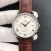 OMEGA De Ville Prestige Real PR SS  ZF Factory 1:1 Best Edition White Dial RG Markers on Brown Leather Strap MIYOTA 9015 - Best Replica Watches Store For Sale!