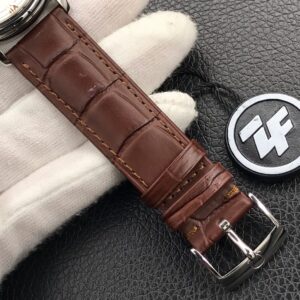 OMEGA De Ville Prestige Real PR SS  ZF Factory 1:1 Best Edition White Dial RG Markers on Brown Leather Strap MIYOTA 9015 - Best Replica Watches Store For Sale!