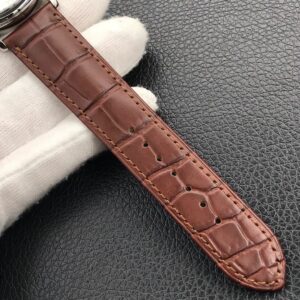 OMEGA De Ville Prestige Real PR SS  ZF Factory 1:1 Best Edition White Dial RG Markers on Brown Leather Strap MIYOTA 9015 - Best Replica Watches Store For Sale!