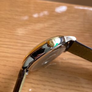 OMEGA De Ville Prestige 39.5mm YG/SS A+ Factory 1:1 Best Edition White Dial YG Markers on Brwon Leather Strap A2500 - Best Replica Watches Store For Sale!
