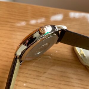 OMEGA De Ville Prestige 39.5mm RG/SS A+ Factory 1:1 Best Edition White Dial RG Markers on Brwon Leather Strap A2500 - Best Replica Watches Store For Sale!