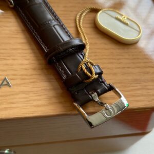 OMEGA De Ville Prestige 39.5mm RG/SS A+ Factory 1:1 Best Edition White Dial RG Markers on Brwon Leather Strap A2500 - Best Replica Watches Store For Sale!