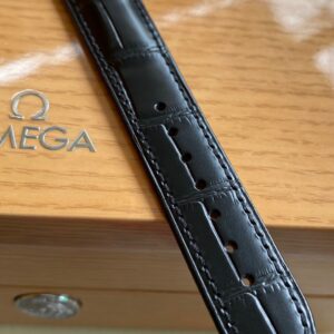OMEGA De Ville Prestige 39.5mm SS A+ Factory 1:1 Best Edition White Dial Silver Markers on Black Leather Strap A2500 - Best Replica Watches Store For Sale!
