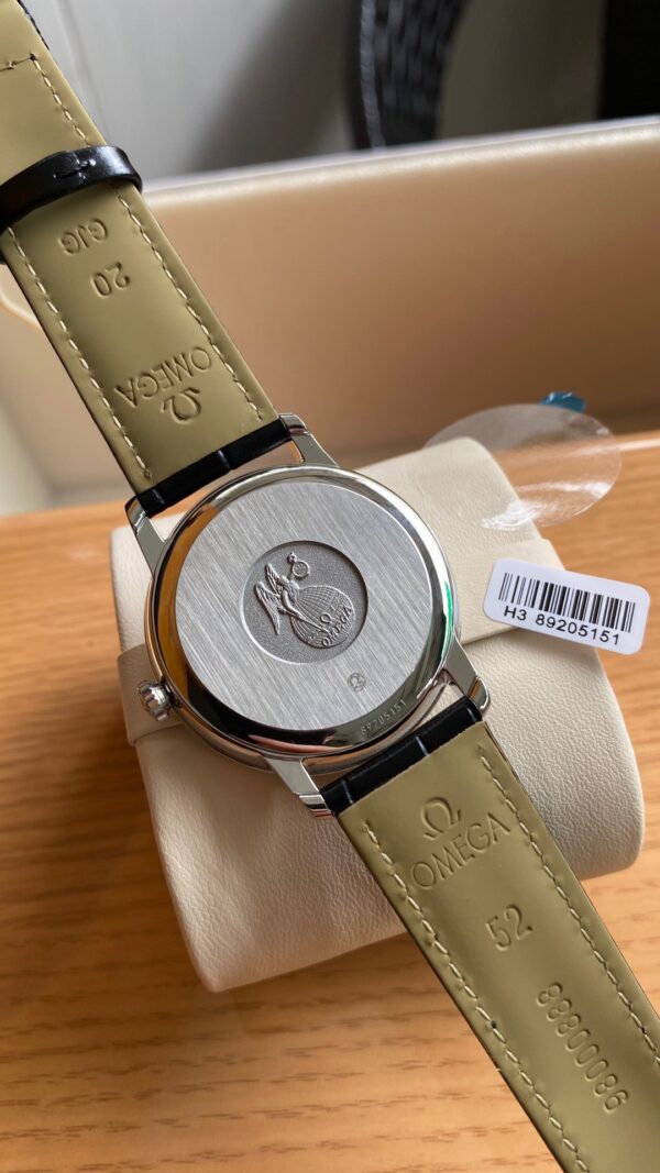 OMEGA De Ville Prestige 39.5mm SS A+ Factory 1:1 Best Edition White Dial Silver Markers on Black Leather Strap A2500 - Best Replica Watches Store For Sale!
