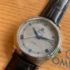 OMEGA De Ville Prestige 39.5mm SS A+ Factory 1:1 Best Edition White Dial Blue Markers on Black Leather Strap A2500 - Best Replica Watches Store For Sale!
