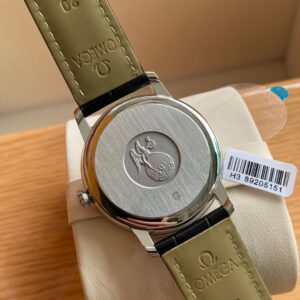 OMEGA De Ville Prestige 39.5mm SS A+ Factory 1:1 Best Edition White Dial Blue Markers on Black Leather Strap A2500 - Best Replica Watches Store For Sale!