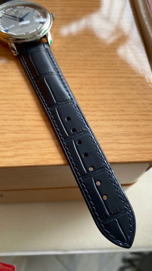 OMEGA De Ville Prestige 39.5mm SS A+ Factory 1:1 Best Edition White Dial Blue Markers on Blue Leather Strap A2500 - Best Replica Watches Store For Sale!