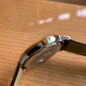 OMEGA De Ville Prestige 39.5mm YG/SS A+ Factory 1:1 Best Edition Yellow Dial YG Markers on Brown Leather Strap A2500 - Best Replica Watches Store For Sale!