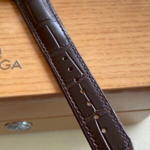 OMEGA De Ville Prestige 39.5mm YG/SS A+ Factory 1:1 Best Edition Yellow Dial YG Markers on Brown Leather Strap A2500 - Best Replica Watches Store For Sale!
