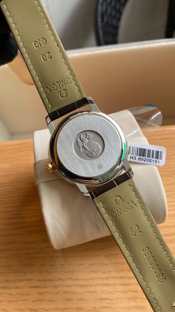 OMEGA De Ville Prestige 39.5mm YG/SS A+ Factory 1:1 Best Edition Yellow Dial YG Markers on Brown Leather Strap A2500 - Best Replica Watches Store For Sale!