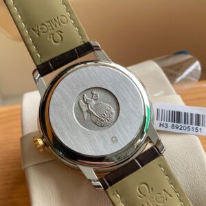 OMEGA De Ville Prestige 39.5mm YG/SS A+ Factory 1:1 Best Edition Yellow Dial YG Markers on Brown Leather Strap A2500 - Best Replica Watches Store For Sale!