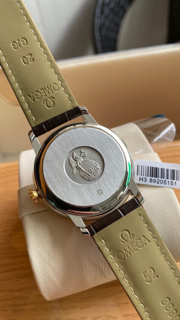 OMEGA De Ville Prestige 39.5mm YG/SS A+ Factory 1:1 Best Edition Yellow Dial YG Markers on Brown Leather Strap A2500 - Best Replica Watches Store For Sale!