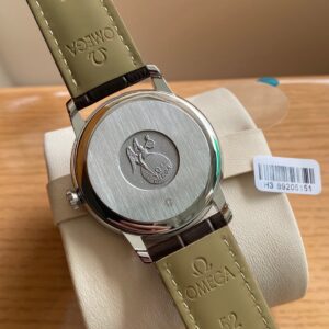 OMEGA De Ville Prestige 39.5mm RG/SS A+ Factory 1:1 Best Edition White Dial RG Markers on Brown Leather Strap A2500 - Best Replica Watches Store For Sale!