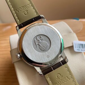 OMEGA De Ville Prestige 39.5mm RG/SS A+ Factory 1:1 Best Edition White Dial RG Markers on Brown Leather Strap A2500 - Best Replica Watches Store For Sale!