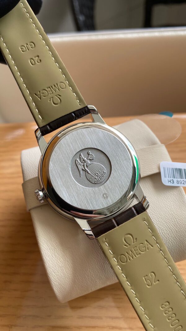 OMEGA De Ville Prestige 39.5mm RG/SS A+ Factory 1:1 Best Edition White Dial RG Markers on Brown Leather Strap A2500 - Best Replica Watches Store For Sale!