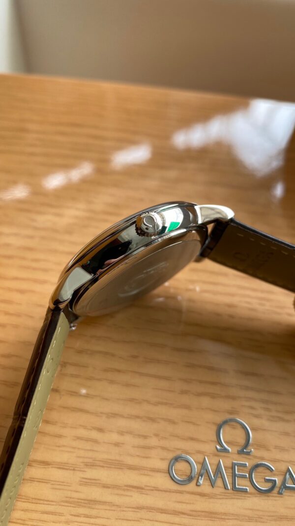 OMEGA De Ville Prestige 39.5mm YG/SS A+ Factory 1:1 Best Edition White Dial YG Markers on Brown Leather Strap A2500 - Best Replica Watches Store For Sale!