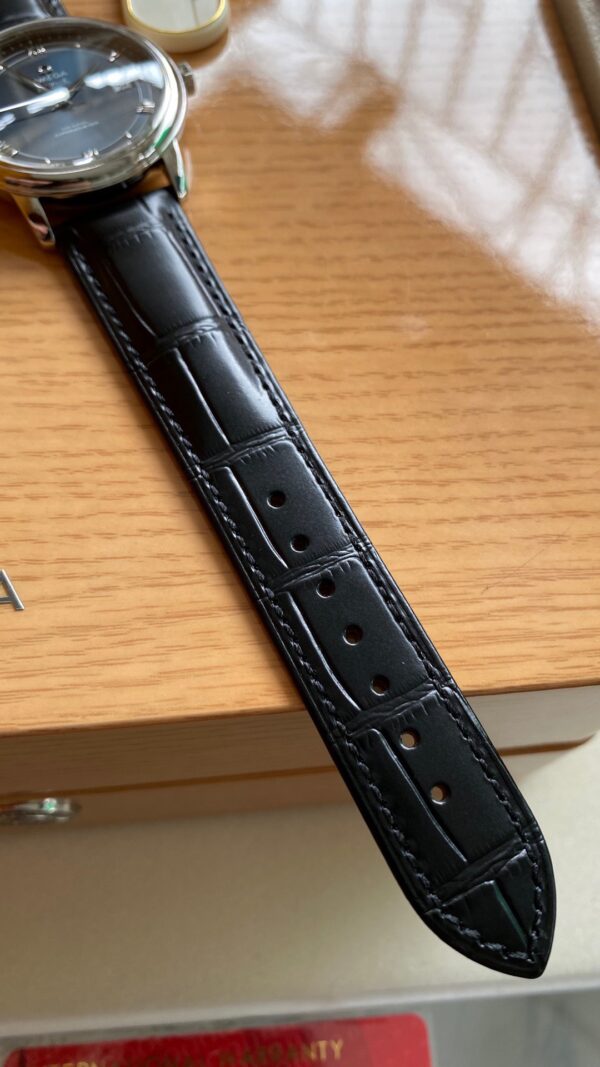 OMEGA De Ville Prestige 39.5mm SS A+ Factory 1:1 Best Edition Blue Dial Silver Markers on Black Leather Strap A2500 - Best Replica Watches Store For Sale!