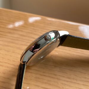 OMEGA De Ville Prestige 39.5mm SS A+ Factory 1:1 Best Edition Black Dial Sliver Markers on Black Leather Strap A2500 - Best Replica Watches Store For Sale!