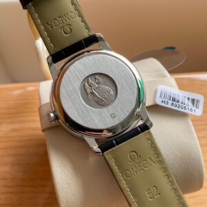 OMEGA De Ville Prestige 39.5mm SS A+ Factory 1:1 Best Edition Black Dial Sliver Markers on Black Leather Strap A2500 - Best Replica Watches Store For Sale!