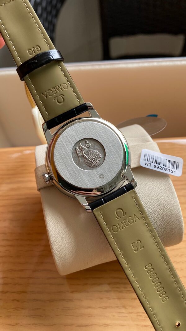 OMEGA De Ville Prestige 39.5mm SS A+ Factory 1:1 Best Edition Black Dial Sliver Markers on Black Leather Strap A2500 - Best Replica Watches Store For Sale!