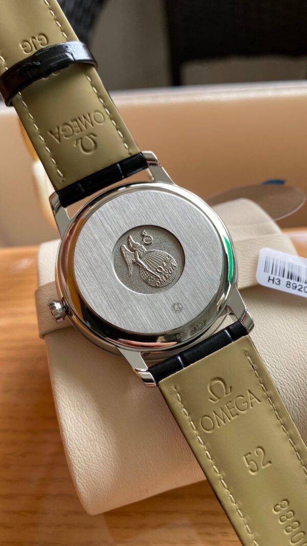 OMEGA De Ville Prestige 39.5mm SS A+ Factory 1:1 Best Edition Black Dial Sliver Markers on Black Leather Strap A2500 - Best Replica Watches Store For Sale!