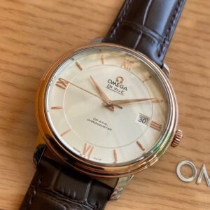 OMEGA De Ville Prestige 39.5mm RG/SS A+ Factory 1:1 Best Edition Wite Dial RG Markers - Best Replica Watches Store For Sale!