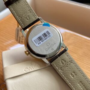 OMEGA De Ville Prestige 39.5mm YG/SS A+ Factory 1:1 Best Edition Yeoolw Dial YG Markers on Brown Leather Strap A2500 - Best Replica Watches Store For Sale!