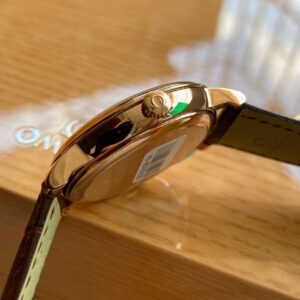 OMEGA De Ville Prestige 39.5mm RG A+ Factory 1:1 Best Edition Blue Dial RG Markers on Brown Leather Strap A2500 - Best Replica Watches Store For Sale!