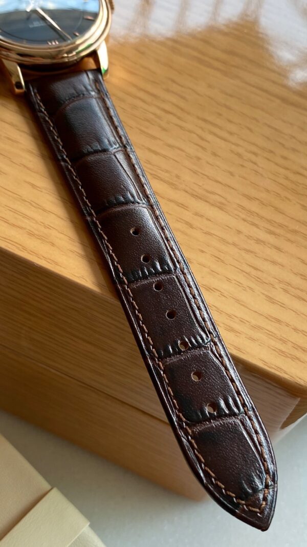 OMEGA De Ville Prestige 39.5mm RG A+ Factory 1:1 Best Edition Blue Dial RG Markers on Brown Leather Strap A2500 - Best Replica Watches Store For Sale!