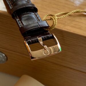 OMEGA De Ville Prestige 39.5mm RG A+ Factory 1:1 Best Edition Blue Dial RG Markers on Brown Leather Strap A2500 - Best Replica Watches Store For Sale!