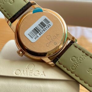 OMEGA De Ville Prestige 39.5mm RG A+ Factory 1:1 Best Edition Blue Dial RG Markers on Brown Leather Strap A2500 - Best Replica Watches Store For Sale!