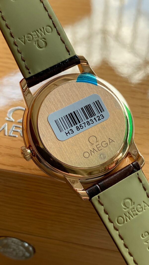 OMEGA De Ville Prestige 39.5mm RG A+ Factory 1:1 Best Edition Blue Dial RG Markers on Brown Leather Strap A2500 - Best Replica Watches Store For Sale!