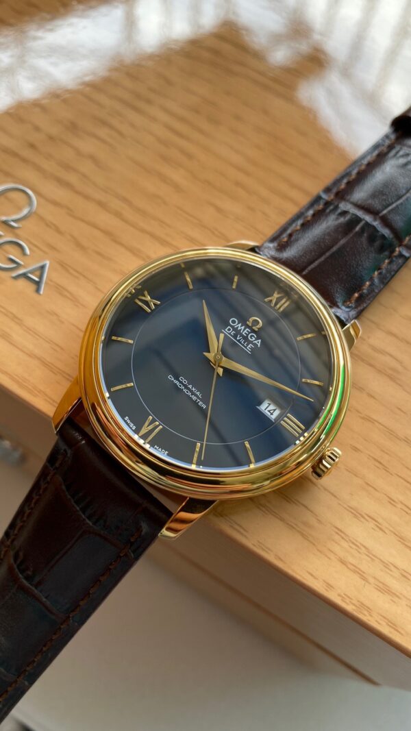 OMEGA De Ville Prestige 39.5mm YG/SS A+ Factory 1:1 Best Edition Blue Dial YG Markers - Best Replica Watches Store For Sale!