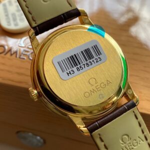 OMEGA De Ville Prestige 39.5mm YG/SS A+ Factory 1:1 Best Edition Blue Dial YG Markers on Brown Leather Strap A2500 - Best Replica Watches Store For Sale!