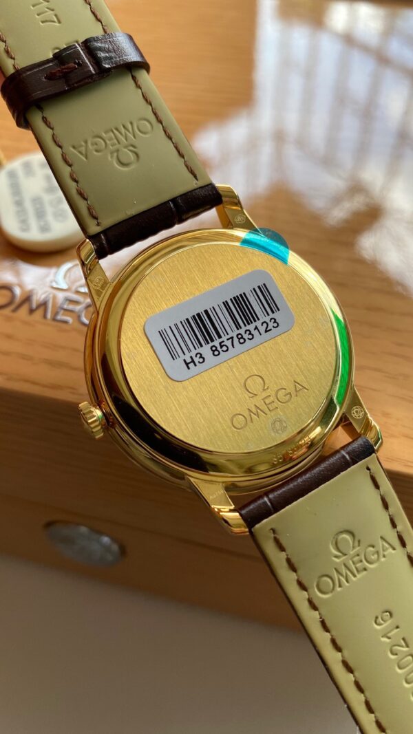 OMEGA De Ville Prestige 39.5mm YG/SS A+ Factory 1:1 Best Edition Blue Dial YG Markers on Brown Leather Strap A2500 - Best Replica Watches Store For Sale!