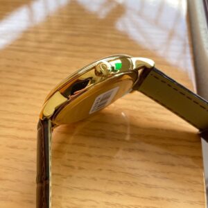 OMEGA De Ville Prestige 39.5mm YG A+ Factory 1:1 Best Edition Wite Dial YG Markers on Brown Leather Strap A2500 - Best Replica Watches Store For Sale!