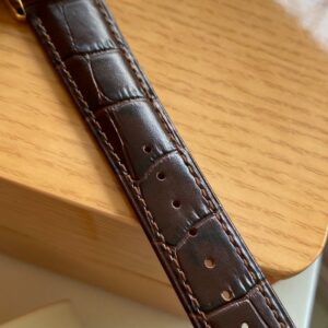 OMEGA De Ville Prestige 39.5mm YG A+ Factory 1:1 Best Edition Wite Dial YG Markers on Brown Leather Strap A2500 - Best Replica Watches Store For Sale!