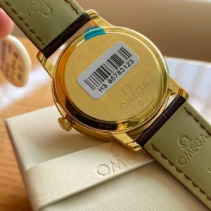 OMEGA De Ville Prestige 39.5mm YG A+ Factory 1:1 Best Edition Wite Dial YG Markers on Brown Leather Strap A2500 - Best Replica Watches Store For Sale!