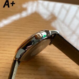 OMEGA De Ville Prestige 39.5mm RG/SS A+ Factory 1:1 Best Edition White Granular Dial RG Markers on Black Leather Strap A2500 - Best Replica Watches Store For Sale!