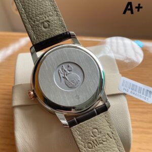 OMEGA De Ville Prestige 39.5mm RG/SS A+ Factory 1:1 Best Edition White Granular Dial RG Markers on Black Leather Strap A2500 - Best Replica Watches Store For Sale!