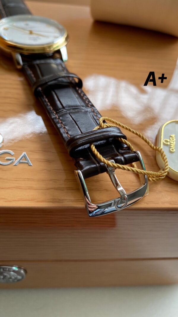 OMEGA De Ville Prestige A+ Factory 1:1 Best Edition White Diamond-shaped Dial YG Markers - Best Replica Watches Store For Sale!