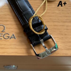 OMEGA De Ville Prestige 39.5mm SS A+ Factory 1:1 Best Edition Black Diamond-shaped Dial Silver Markers on Black Leather Strap A2500 - Best Replica Watches Store For Sale!